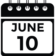 June 10 - Daily Calendar Icon with day of month
