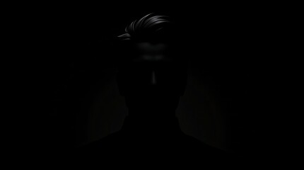 Mysterious Man Silhouette Dark Background Image