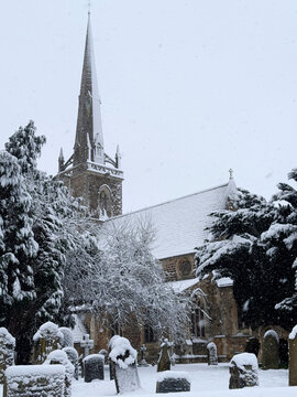 country church in snow