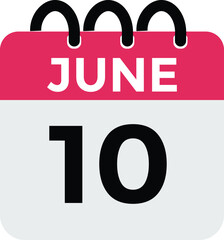 June 10 - Daily Calendar Icon with day of month
