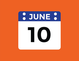 June 10 - Daily Calendar Icon with day of month
