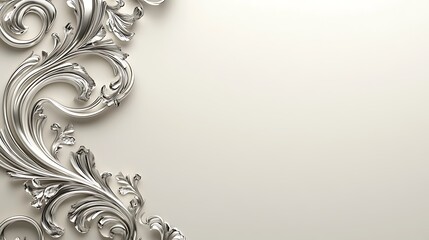 Silver Filigree Design on a Cream Background