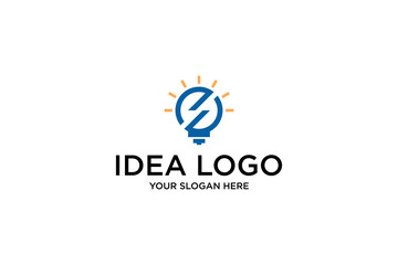 Abstract Blue and Orange Light Bulb Icon Representing Creativity and Innovation