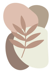 Flowers drawn by hand line, logo for design, on white background, Mocha Mousse colors - Pantone colors of 2025
