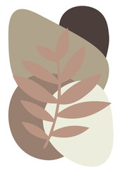 Flowers drawn by hand line, logo for design, on white background, Mocha Mousse colors - Pantone colors of 2025
