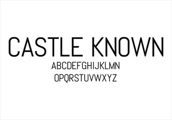 Castle Known font for logo and headline. Isolated vector typeset