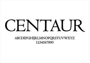 Centaur font for logo and headline. Isolated vector typeset