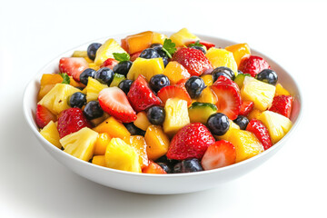 Vibrant fruit salad served fresh in a bowl