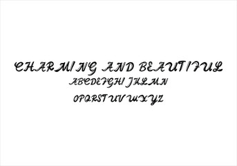 Charming and Beautiful font for logo and headline. Isolated vector typeset