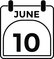 June 10 - Daily Calendar Icon with day of month
