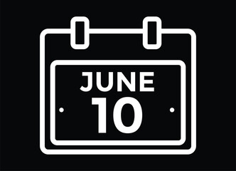 June 10 - Daily Calendar Icon with day of month
