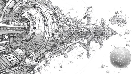 Gigantic Spacecraft in the Cosmos: A Monochromatic Masterpiece