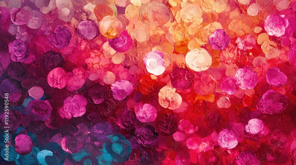 Poster Vibrant Raspberry Abstract Background with Colorful Bokeh Effect and Rich Textures for Creative Design and Artistic Projects