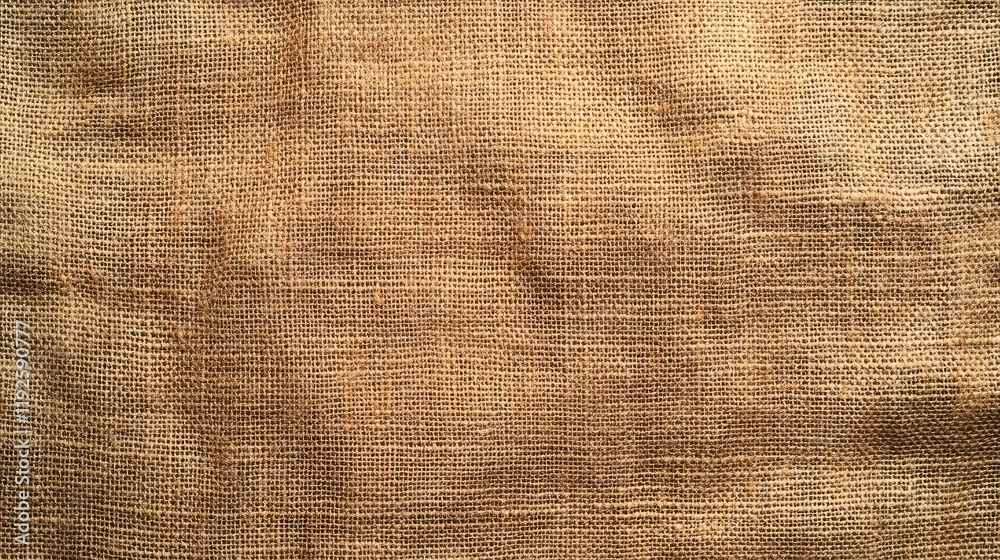 Poster Textured brown linen canvas fabric background for creative textile design and backdrop applications in photography and graphic projects
