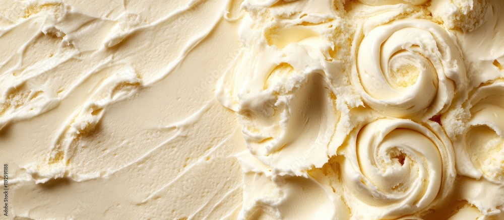 Aufkleber Creamy Rolled Ice Cream Texture with Decorative Swirls and Space for Customizable Text Display