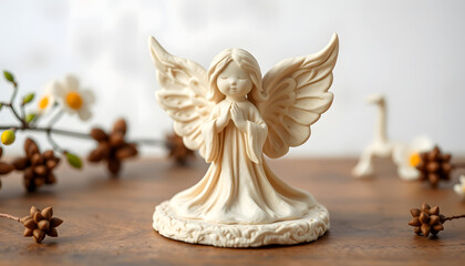 Angel healing energy, craft clay, with white tones