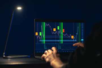 Trading stock. Stock market. Trading investment. Broker. Stock exchange market.