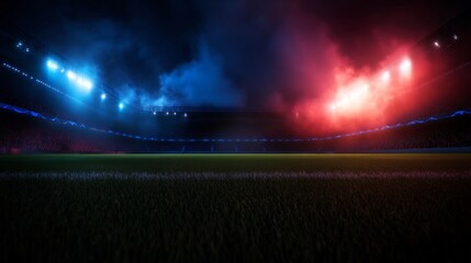 Night Stadium Game: Blue and Red Team Competition