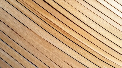 Obraz premium Diagonal wooden wall panel texture with natural grain pattern for modern interior design backgrounds and architectural visuals.