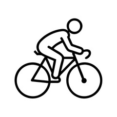 road cyclist racing icon, road cyclist racing line art - simple line art of road cyclist racing, perfect for road cyclist racing logos and icons and themed design
