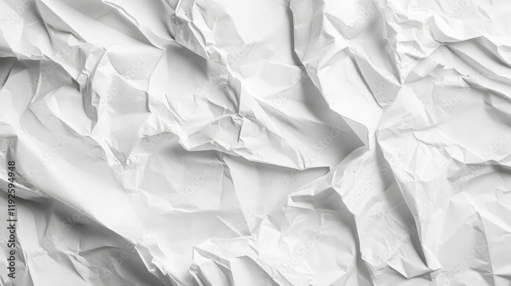 Poster Crumpled White Paper Texture Background for Creative Design and Art Projects
