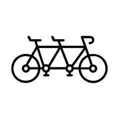 Fototapeta premium tandem bike icon, tandem bike line art - simple line art of tandem bike, perfect for tandem bike logos and icons and themed design
