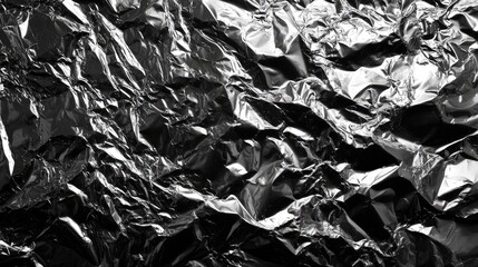 Crumpled aluminum foil textured background for creative design and packaging applications