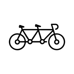 Fototapeta premium tandem bike icon, tandem bike line art - simple line art of tandem bike, perfect for tandem bike logos and icons and themed design