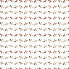 Soft vintage floral seamless pattern with tiny peach, gray, and red flowers on white—perfect for shabby chic textiles, quilting, stationery, and delicate decor.