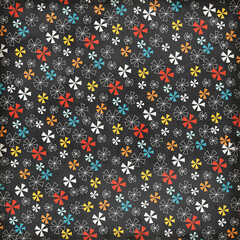 Seamless floral background fabric with ditsy and daisy pattern