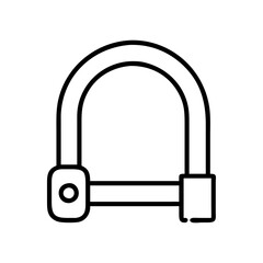 bike lock icon, bike lock line art - simple line art of bike lock, perfect for bike lock logos and icons and themed design