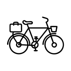 Obraz premium bikepacking with luggage icon, bikepacking with luggage line art - simple line art of bikepacking with luggage, perfect for bikepacking with luggage logos and icons and themed design