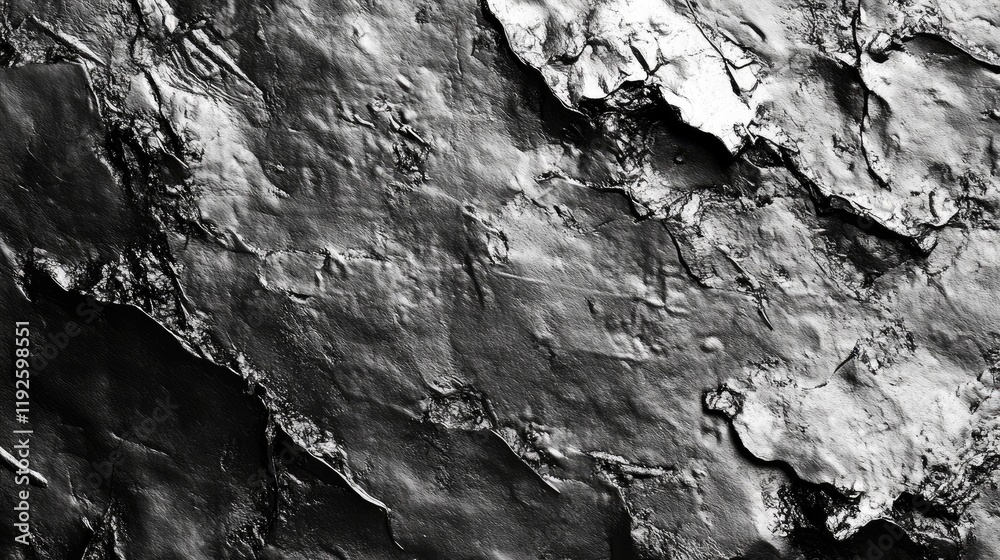 Poster abstract close-up of a rough metallic surface showcasing silver tones and intricate texture patterns