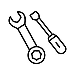bike repair tools icon, bike repair tools line art - simple line art of bike repair tools, perfect for bike repair tools logos and icons and themed design