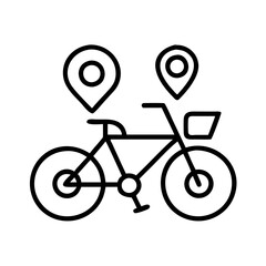 bike tour icon, bike tour line art - simple line art of bike tour, perfect for bike tour logos and icons and themed design