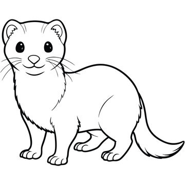 recommend clip art:  cute ferret outline for coloring book