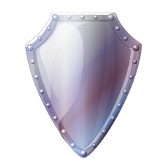 vector metal shield for knight. Clip art isolated on transparent background.