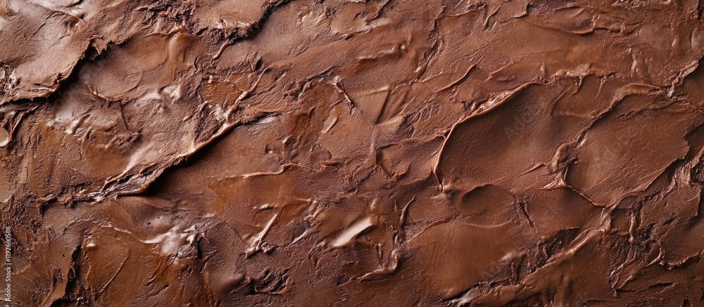 Aufkleber Rich textured chocolate ice cream background with ample empty space for creative text or design elements in food marketing visuals