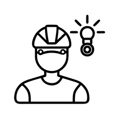 cyclist with headlight icon, cyclist with headlight line art - simple line art of cyclist with headlight, perfect for cyclist with headlight logos and icons and themed design
