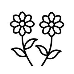 wildflowers icon, wildflowers line art - simple line art of wildflowers, perfect for wildflowers logos and icons and themed design