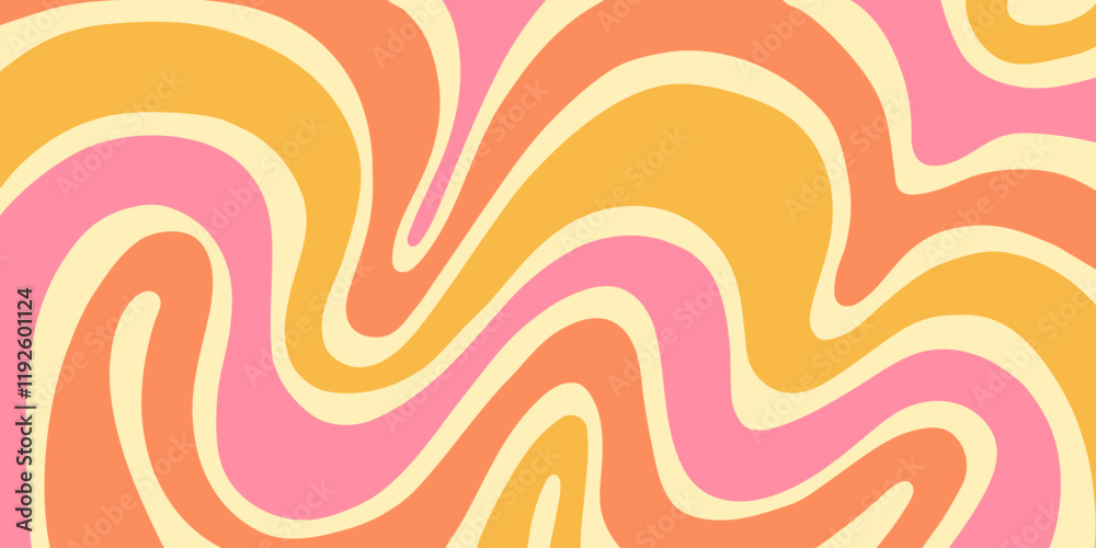 Poster Abstract Trippy Psychedelic Texture. Y2k Geometric Pattern. Groovy Background Illustration Vector Design.