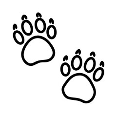 bear tracks icon, bear tracks line art - simple line art of bear tracks, perfect for bear tracks logos and icons and themed design