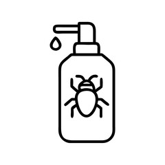 bug spray bottle icon, bug spray bottle line art - simple line art of bug spray bottle, perfect for bug spray bottle logos and icons and themed design