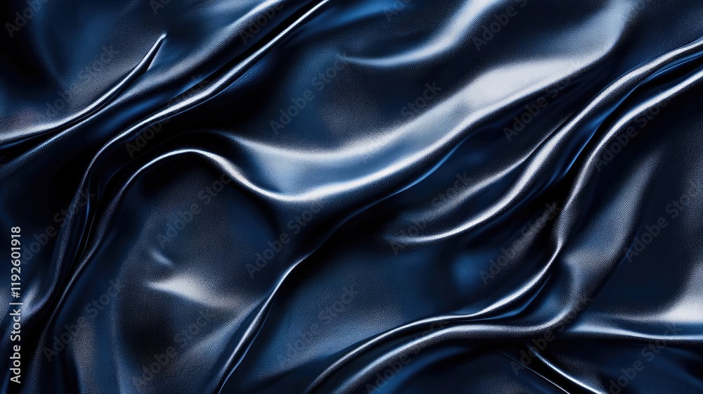 Aufkleber dark blue metallic textured fabric background with elegant folds and shadows ideal for vintage and c