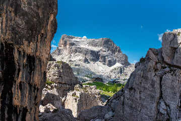 Beautiful mountain landscape. View of the Italian Dolomites in South Tyrol, included on the UNESCO list.