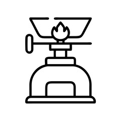 camp stove icon, camp stove line art - simple line art of camp stove, perfect for camp stove logos and icons and themed design