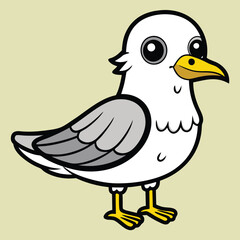 Obraz premium cute seagull outline for coloring book