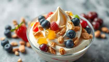 Yoghurt With Fruits AI Generative
