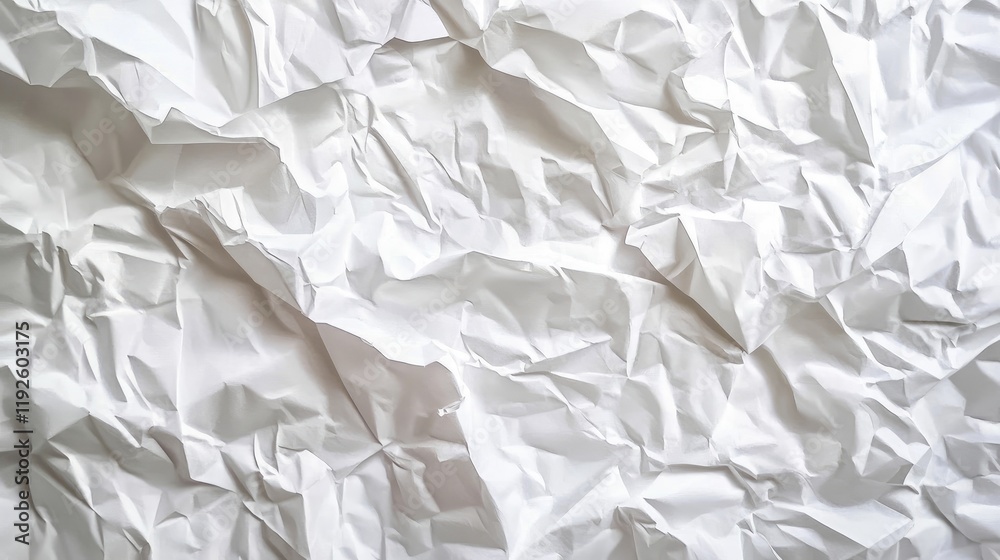 Poster crumpled white paper texture ideal for backgrounds and banners in design projects and creative appli