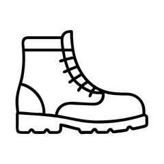 hiking boots icon, hiking boots line art - simple line art of hiking boots, perfect for hiking boots logos and icons and themed design